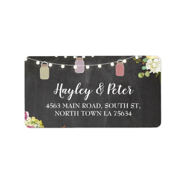 Rustic Burk Chalk Adress Ljus etiketter Stickers Adressetikett (Framsidan)