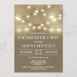 Rustic Burlap Bachelorette Party-inbjudningar Inbjudningar