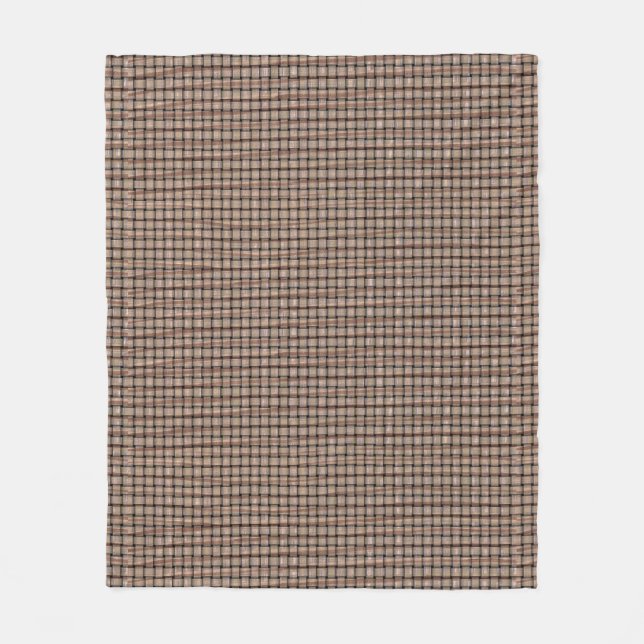 Rustic Burlap Basket Weave Titta på skottfiltar Fleecefilt (Framsidan)