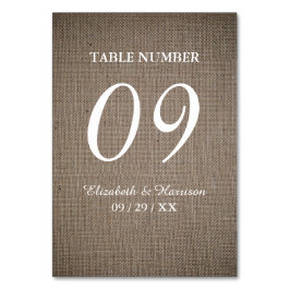 Rustic Burlap Bröllop Bordsnummer