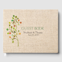 Rustic Burlap Bröllop Guest Bok