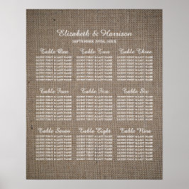 Rustic Burlap Bröllop Poster