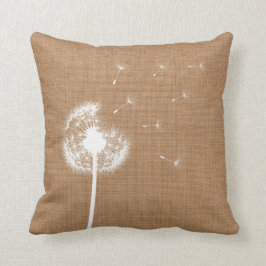 Rustic Burlap Dandelion Dekorativ kudde