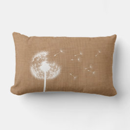 Rustic Burlap Dandelion Lumbar Pillow Lumbarkudde