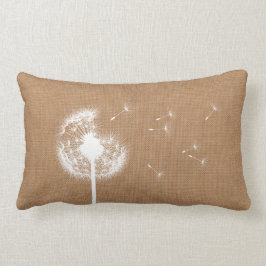 Rustic Burlap Dandelion Lumbar Pillow Lumbarkudde