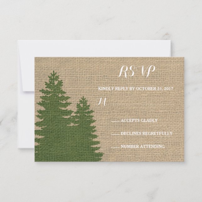 Rustic Burlap Gräs Träd Winter Wedding OSA (Framsida)