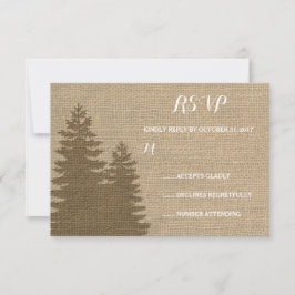 Rustic Burlap Gräs Träd Winter Wedding OSA Kort