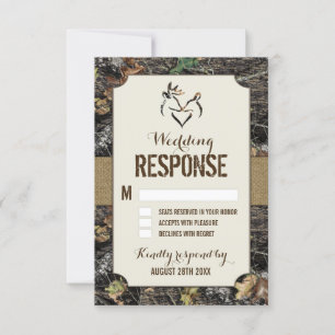 Rustic Burlap + Hjort Hunting Camo OSA kort