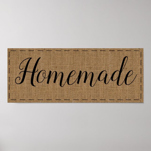 Rustic Burlap Homemade Land Decor Poster (Framsidan)