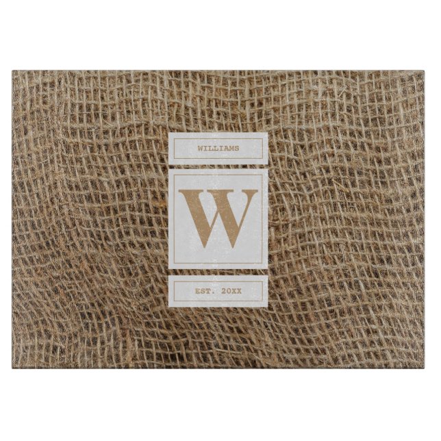 Rustic Burlap Monogram Initial (Framsidan)