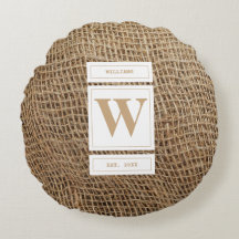 Rustic Burlap Monogram Initial