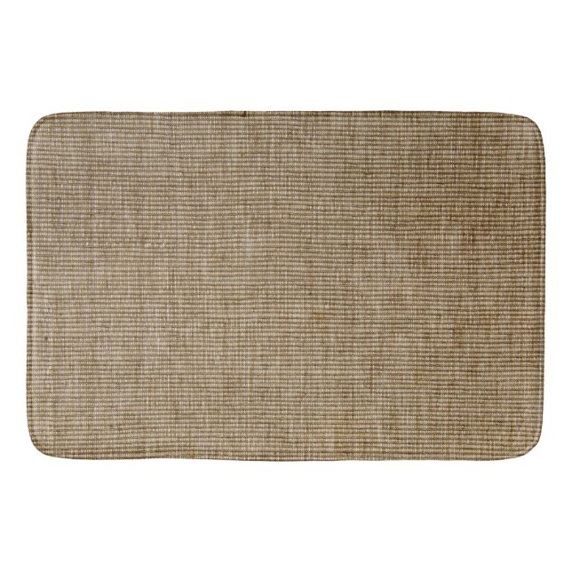 Rustic Burlap Nature Mönster Bath Mat - Earthy Tex Badrumsmatta (Framsidan)