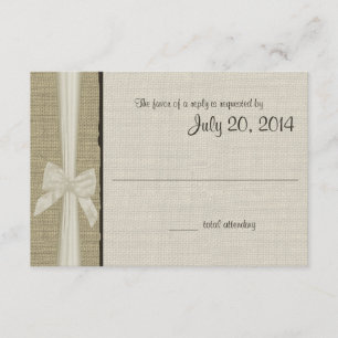 Rustic Burlap och Bow Rustic Land Response OSA Kort