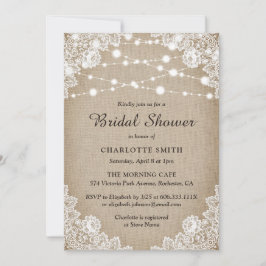 Rustic Burlap och Snöre Inbjudningskort för möhipp