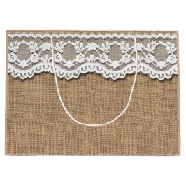 Rustic Burlap och Snöre Papper Bag