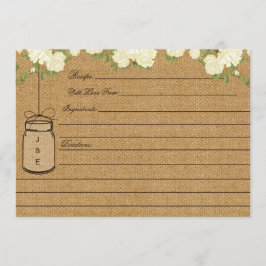 Rustic Burlap Ro möhippa-receptkort
