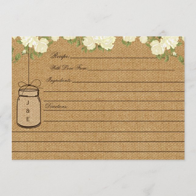 Rustic Burlap Ro möhippa-receptkort (Framsida)