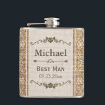 Rustic Burlap Snöre Bröllop Best Man Fickplunta<br><div class="desc">Rustic Burlap Snöre Bröllop - En Perfekt Bröllop-design för din stora dag. (1) Alla textstorlekar i stil,  färg kan ändras för att passa dina behov. (2) Kontakta mig gärna om du behöver anpassa eller matcha ett kontorsmaterial.</div>