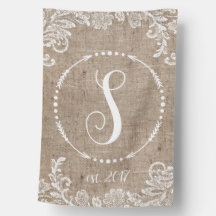 Rustic Burlap & Snöre Monogram