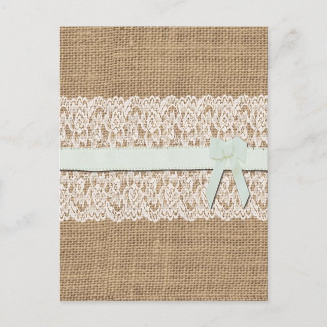Rustic Burlap, Snöre och Ribbon Vykort (Framsida)