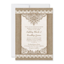 Rustic Burlap Snöre Twine Bow Wedding bjudande