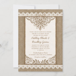 Rustic Burlap Snöre Twine Bow Wedding bjudande Inbjudningar
