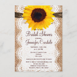 Rustic Burlap Solros Inbjudningskort för möhippa