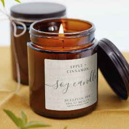 Rustic Burlap Soy Candle-etikett Fyrkantigt Klistermärke