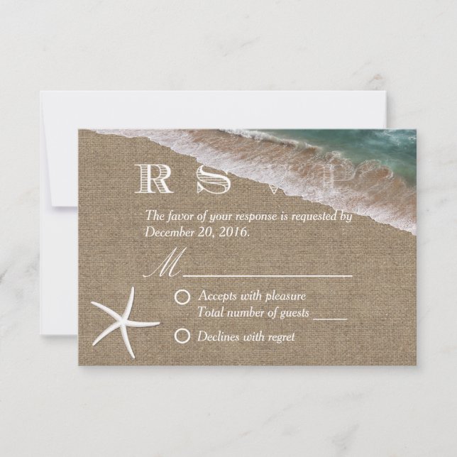 Rustic Burlap Starfish Beach Wedding OSA (Framsida)