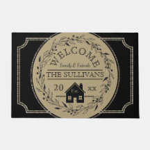 Rustic Burlap | Svart WandeHouse WELCOME Namn