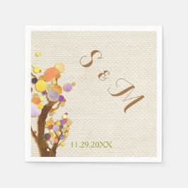 Rustic Burlap Träd Theme Bröllop Pappersservett