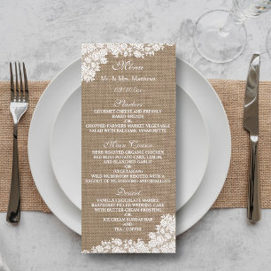 Rustic Burlap & Vintage White Snöre Collection Meny