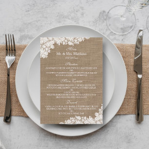 Rustic Burlap & Vintage White Snöre Collection Meny