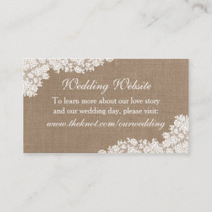 Rustic Burlap & Vintage White Snöre Collection Tilläggskort