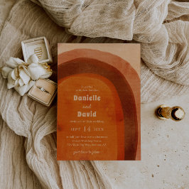 Rustic Burnt Orange Arch Modern Bröllop Inbjudningar