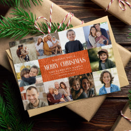 Rustic Burnt Orange jul 10 Photos Collage Julkort