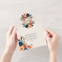 Rustic Burnt Orange och Blue Blommigt Bröllop