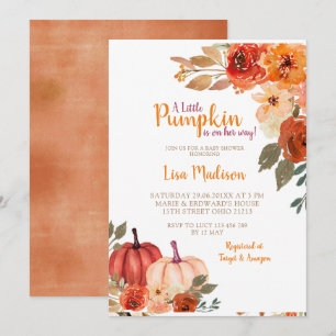 Rustic Burnt Orange Pumpkin Baby Shower-inbjudan Inbjudningar