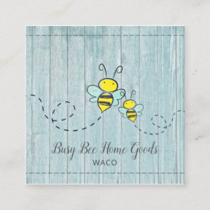 Rustic Busy Humla Wood Grain Home Goods Fyrkantigt Visitkort