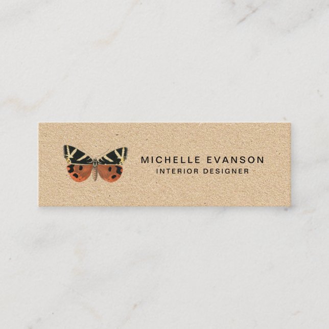 Rustic Butterfly-Logotyp enkel Mini Visitkort (Framsida)