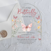 Rustic Butterfly Wildblomme Blommigt Baby Shower