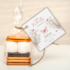 Rustic Butterfly Wildblomme Blommigt Baby Shower Gåvor Etiketter