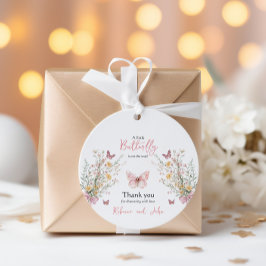 Rustic Butterfly Wildblomme Blommigt Baby Shower Gåvor Etiketter