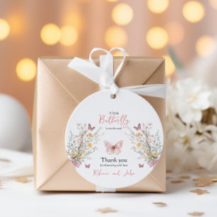 Rustic Butterfly Wildblomme Blommigt Baby Shower Gåvor Etiketter