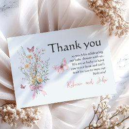 Rustic Butterfly Wildblomme Blommigt Baby Shower Tack Kort