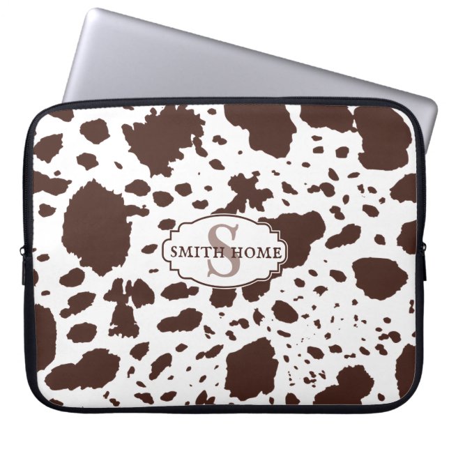 Rustic Cabin Cowhide Skriv ut Mysigt lantbruk Laptop Fodral (Framsidan)
