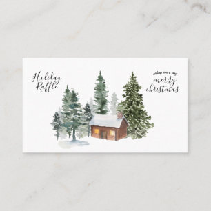 Rustic Cabin Forest Helgdag julkort Visitkort
