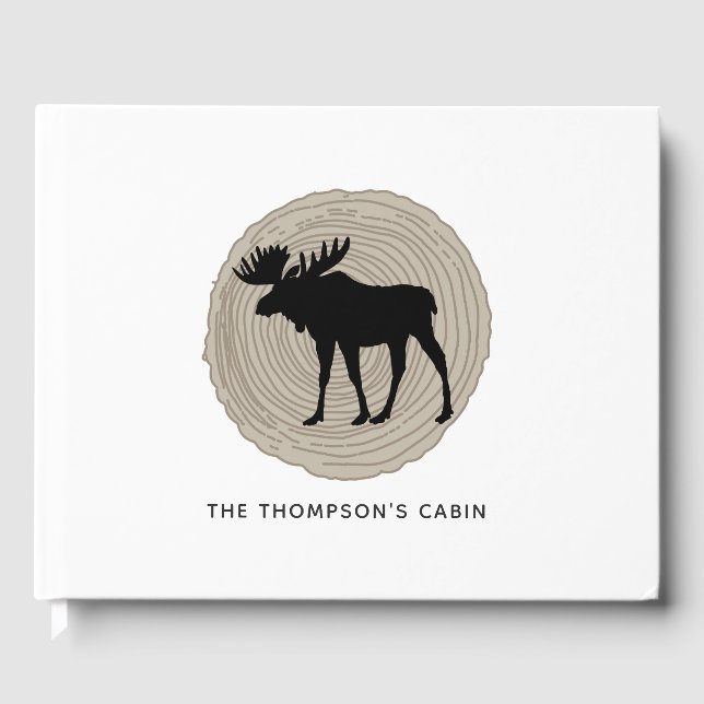 Rustic Cabin Moose Gästböcker (Framsida)