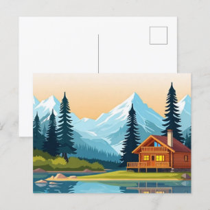 Rustic Cabin Postcard 🏕️   Sceniska retreats 2025 Vykort