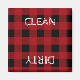 Rustic Cabin Red and Black Dishwasher Magnet